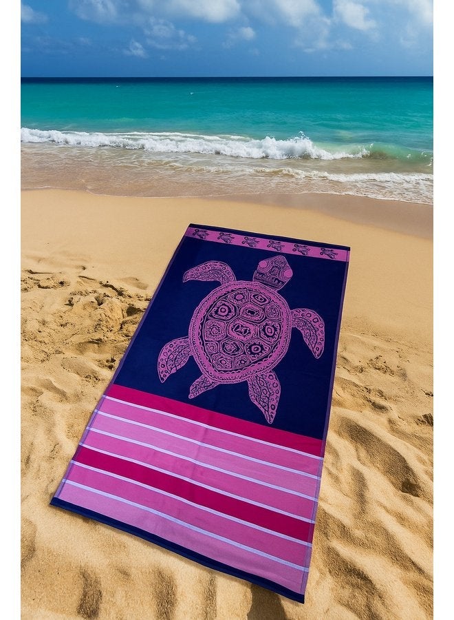 توالا بشكير بحر توالا, تصميم سلحفاه, قطن 100%, جوده عالية , مقاس 86*160 - Image 1